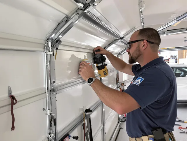 Coventry Garage Door Repair technician quieting a noisy garage door in Coventry