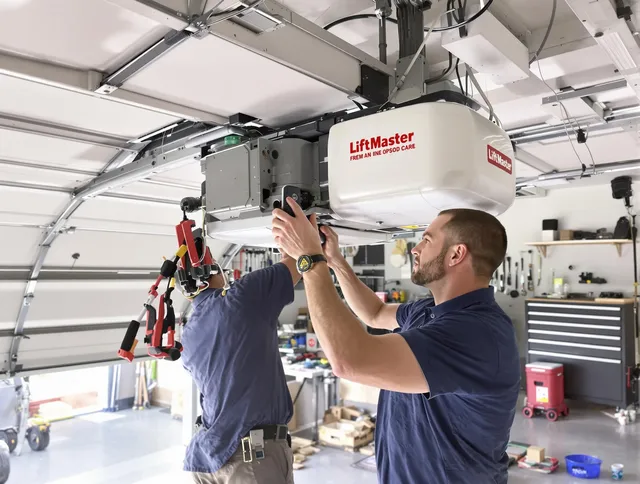 Coventry Garage Door Repair technician performing advanced diagnostics on garage opener in Coventry