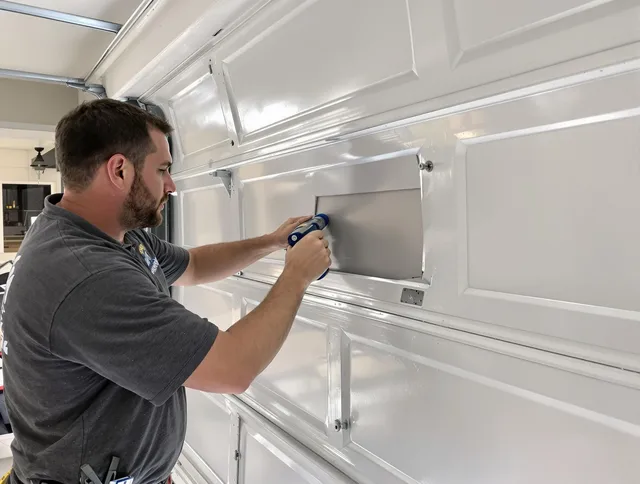 Garage door panel repair by Coventry Garage Door Repair in Coventry